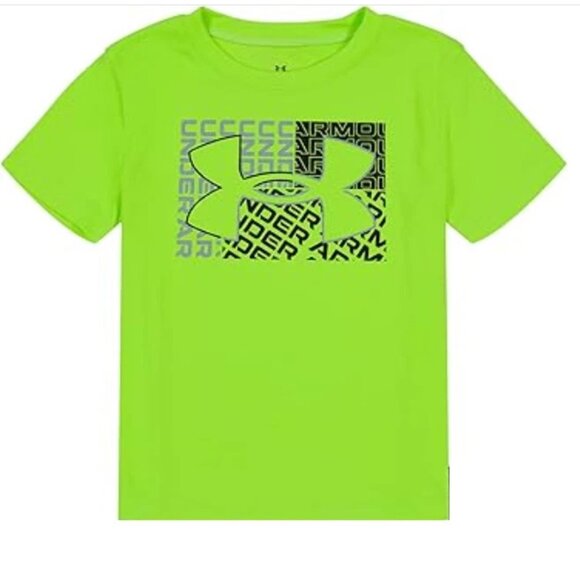 NWT Under Armour Logo Baseball T-Shirt Boys 2T Lime Surge Crewneck Short Sleeve - Picture 1 of 5